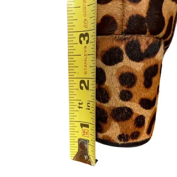 Steven Pamina Block Heel Leopard Print Shoes 6.5M Calf Hair Mob Wife Office Work - Picture 11 of 13